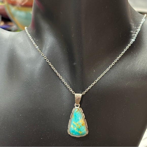 π₯2/$24 or 3/$30π₯ Boho western chic Turquoise Mosiac Pendant Necklace. NWT - Picture 3 of 6